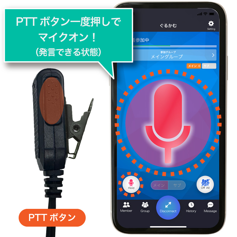 ANC（アクティブノイズキャンセリング）機能付きType-C有線PTTイヤホンマイク